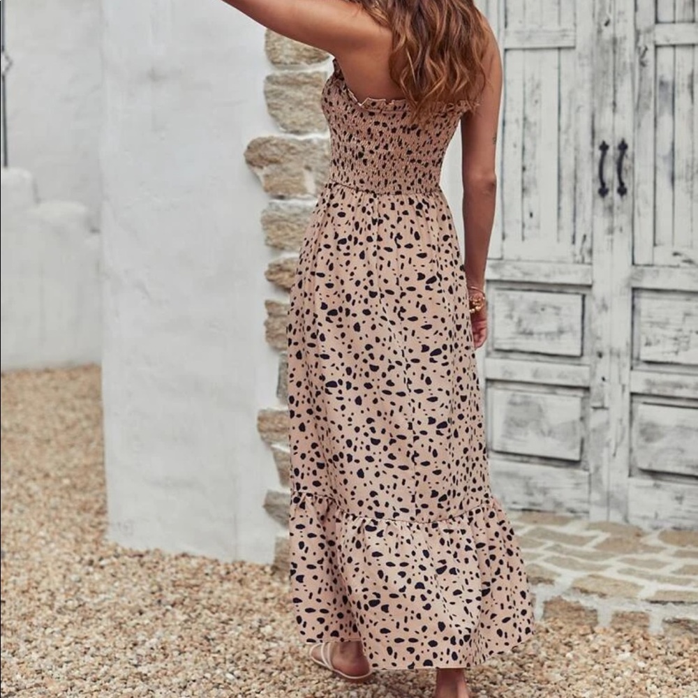 Boho dot strapless maxi dress - Picture 2 of 7